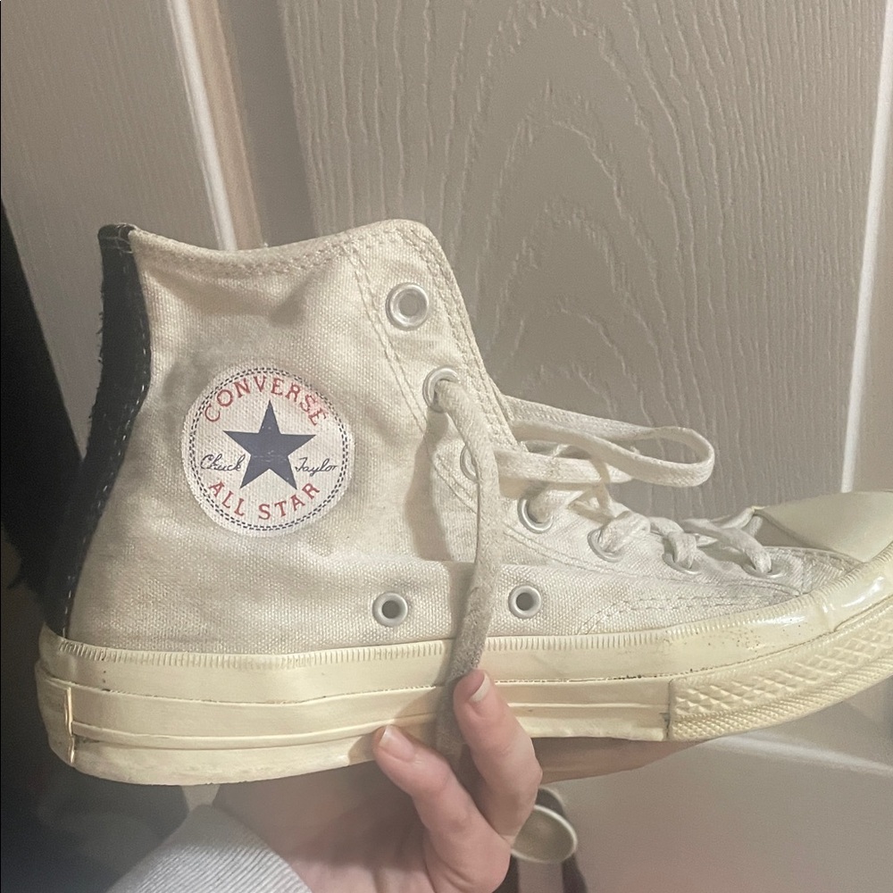 Converse Play All Star Cream and Black High-Tops